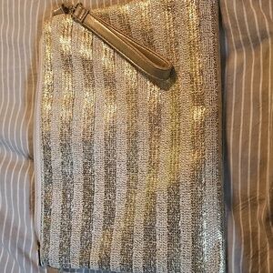 Elegant Gold and Cream Women's Bag Wristlet